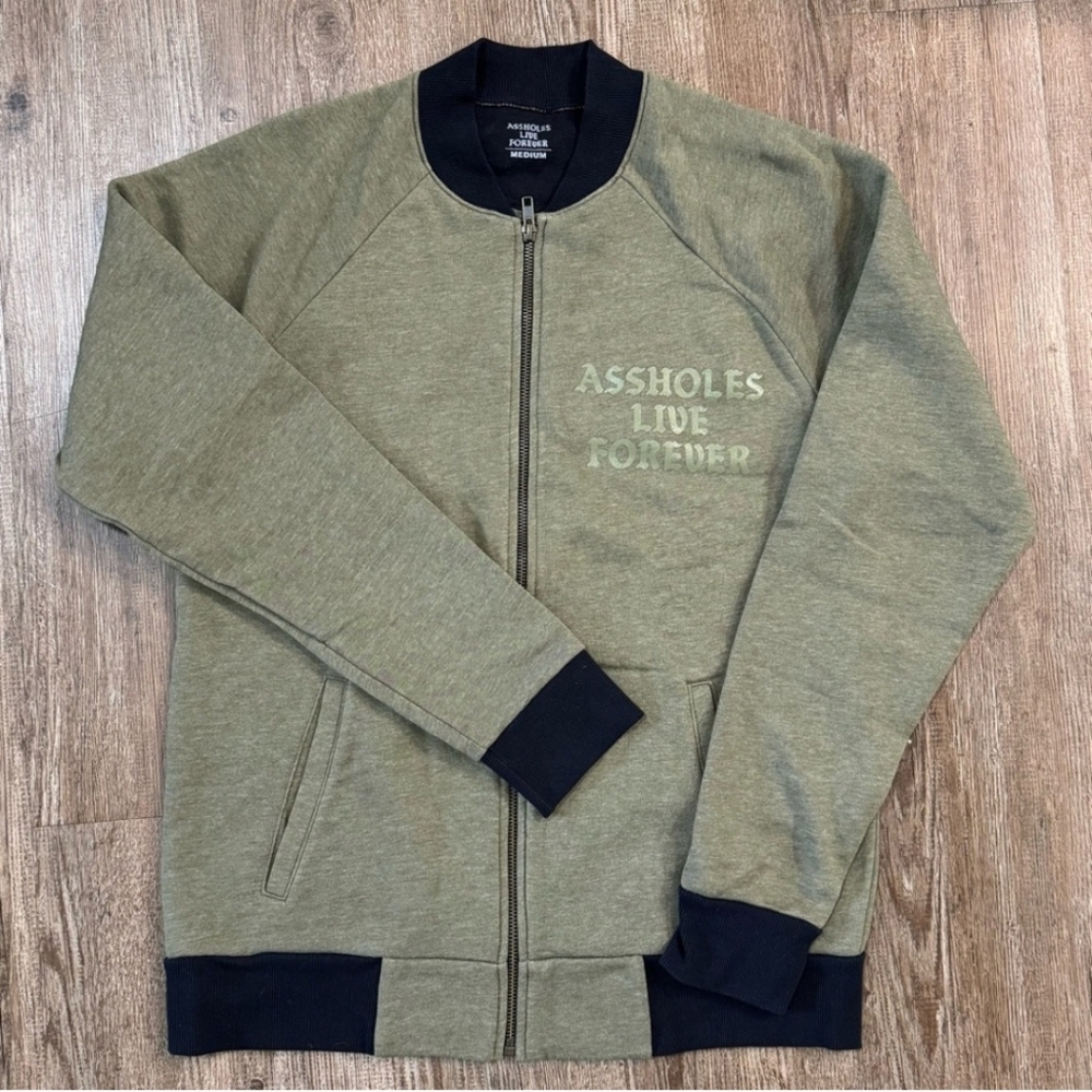 ALF Olive Green Zip-Up Jacket with Black Accents